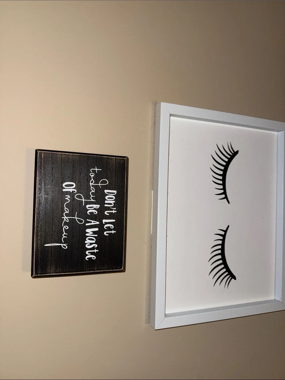 Makeup Wall Art Set - Black & White Eyelash and Quote Prints
